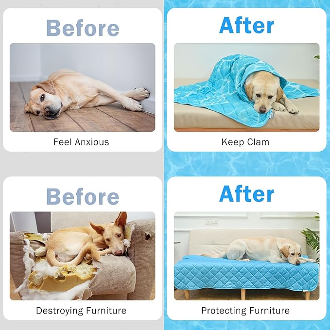 SCENEREAL Upgraded Dog Cooling Mat for Small Meduim Breeds Dogs, 28"x40" Reversible Self- Cooling Mat for Summer Heat, Ice Cool Soft Pet Throw Blanket Use in Couch, Car, Seat,Bed- Machine Washable