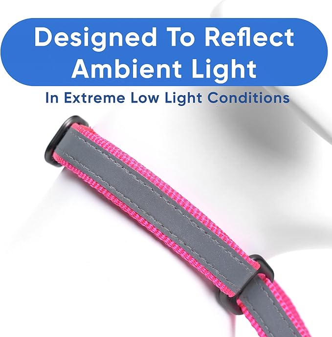 Pawtitas Pink Reflective Martingale Dog Collar, Small