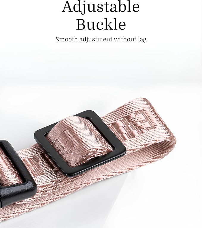2026 New Edition, Fei & Eve Classic Dog Collar - Quick Release Metal Buckles | Fur-Safe | Premium 210D Nylon | 450LB Escape-Proof | Adjustable Fit | Large (Blush)