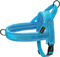 Didog Soft Flannel Padded Dog Vest Harness, No Pull/Quick Fit Reflective Dog Strap Harness, Easy for Training Walking (L:Chest 26-32", Blue)