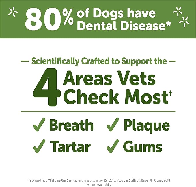Wellness WHIMZEES Daily Brushzees Dog Dental Treats, Natural Chews, Medium Size Stick, (7 Count)