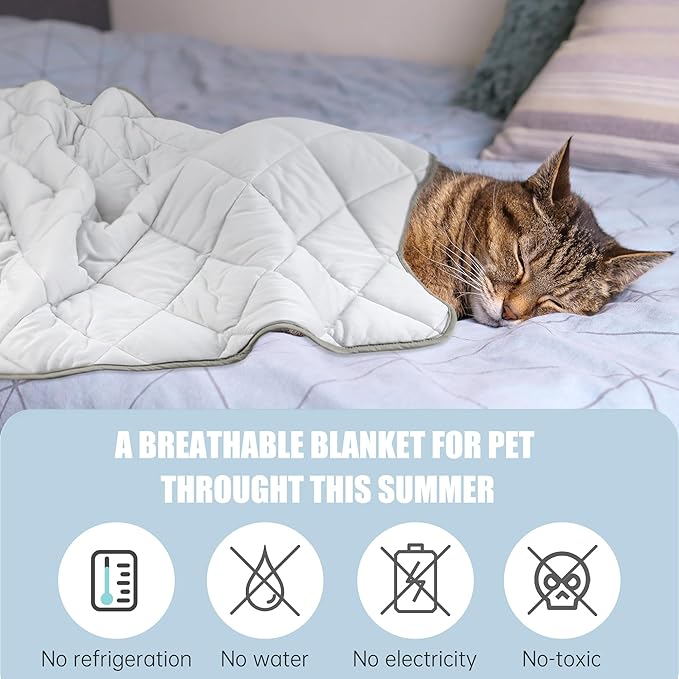 Leekalos Dog Cooling Mat,Pet Cooling Pads for Dogs Blanket,Summer Cooling Bed for Cats Blanket,Portable Pet Cooling Cushion for Home & Outdoor，Keep Cooling for Pets (Cool Grey, Large(40"x60"))