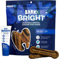 Barkbox Bright Durable Dog Dental Kit for Tough Chewers, 15 Chew Sticks & Toothpaste - Large Breeds