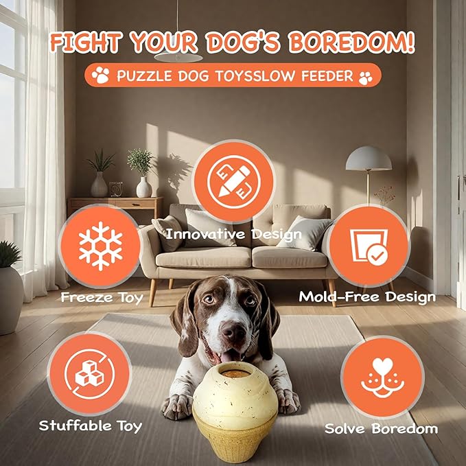 Dog Toys for Aggressive Chewers & Large Dogs - Frozen Interactive Chew Toy with Treat Dispensing, Long-Lasting Durable Chewers for Small, Medium, Large Breeds