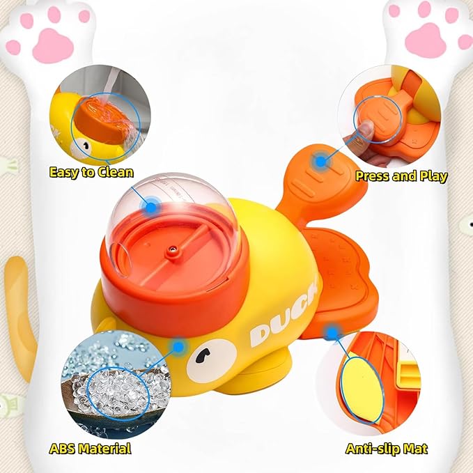 Duck Cat Treat Dispenser, Little Yellow Duck Cat Toy Treat Feeder, Ducks Puzzle Feeder for Cats, Interactive Ducks-Shaped Puzzle Feeder for Dogs, Slow Feeder for Pet Eating & Iq Training (Yellow)
