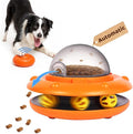 Interactive Dog Puzzle Toy Feeder - Automatic Dog Enrichment Treat Dispensing with Remote Control, Rechargeable Electronic Ball Track Toy, Pets IQ Training Mental Stimulation Slow Feeder
