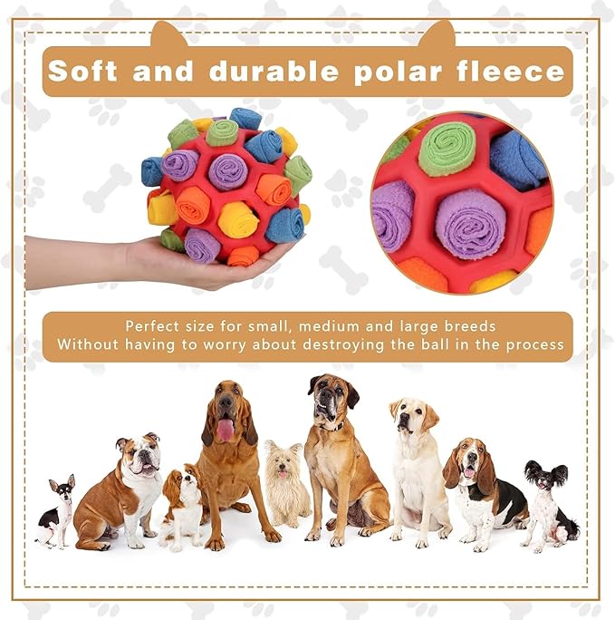 Snuffle Ball for Dogs | Enrichment Toys for Dogs | Colorful Bite-Resistant Pet Snuffle Ball Toy | Interactive Dog Treat Puzzle Toys | Portable Pet Snuffle Ball Toy for Small & Medium Dogs