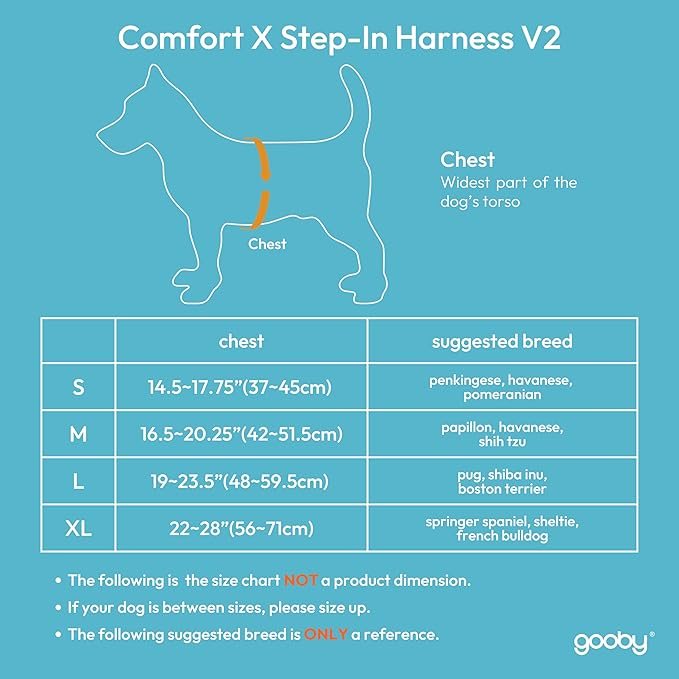 Gooby Comfort X Step in Harness V2 - X-Large, Navy(Red) - No Pull Small Dog Harness with Patented Adjusting Choke-Free X Frame - Perfect on The Go Dog Harness for Medium Dogs No Pull and Small Dogs