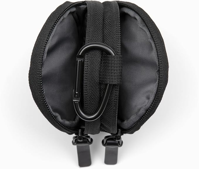 Cleverpup Snackpack Double Insulated Dog Treat Pouch – 1.5 Cup Capacity, 2 BPA-Free Waterproof Zipper Pockets, Carabiner for Belt/Leash – Compact Training & Travel Bag – Heather Grey