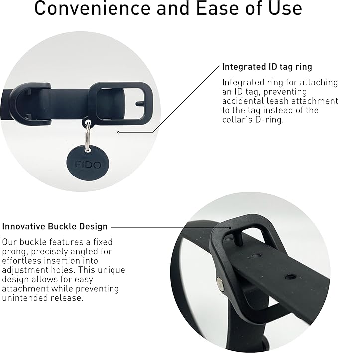 Waterproof Dog Collar - Durable, Comfortable and Adjustable Outdoor Dog Collar with Wear Resistant Buckle and ID Tag Ring for Small Dogs by Nuvuq (Black, Small)
