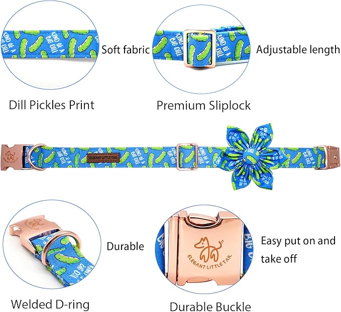 Elegant little tail Dog Collar, Dog Collar with Flower Boy Girl Pet Collar Flowers Soft Durable Dog Flower Collar for Medium Dogs