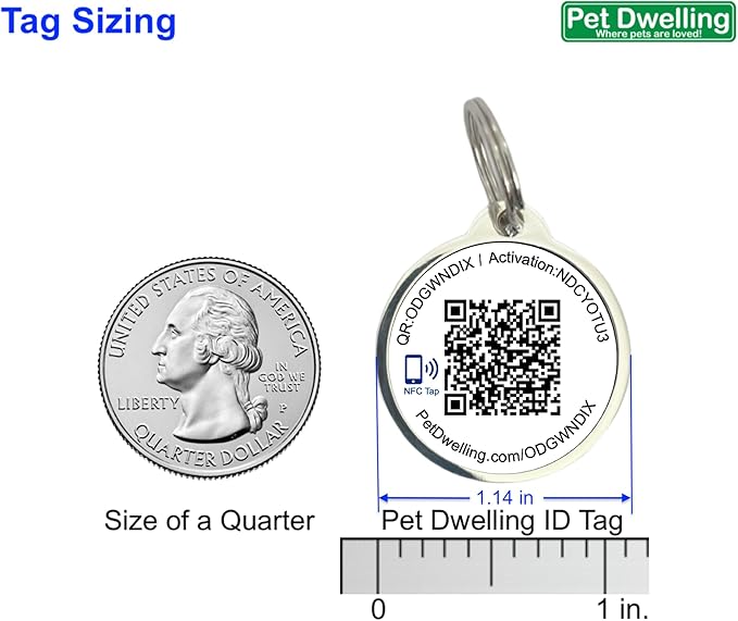 Pet Dwelling Premium NFC & QR Code Smart ID Tag for Dogs - Easy Scanning, Instant Profile Access, Real-Time Location Alerts(Southern Peach Paw)