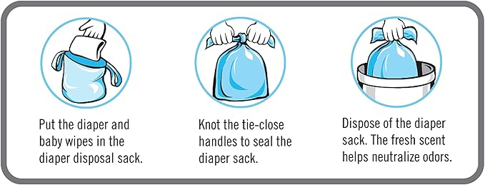 Sassy Disposable Diaper Sacks,Lavender Scented,Easy-To-Tie,Diaper Disposal or Pet Waste Bags,250 Count (Pack of 6)