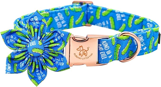 Elegant little tail Dog Collar, Dog Collar with Flower Boy Girl Pet Collar Flowers Soft Durable Dog Flower Collar for Medium Dogs