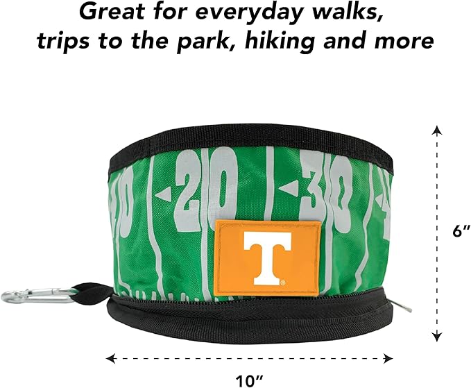 NCAA Tennessee Volunteers Pets First Collapsible Dog Travel Bowl Set, 2 Pack Food and Water Bowls for Dogs, Best Portable & Lightweight Leak-Proof Dog Bowls for Travel