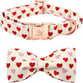 Elegant little tail Valentine's Dog Collar, Heart Dog Collar Cute Girl or Boy Puppy Collars Bowtie Pet Gift Adjustable Pet Collars for X-Small Dogs