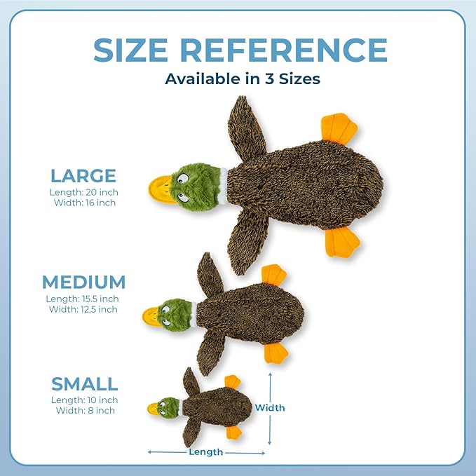 Best Pet Supplies Squeaky Dog Toys with Soft Durable Fabric for Small, Medium and Large Pets Interactive Toy for Indoor Play, Supports Active Biting and Play - 1Wild Duck, Large