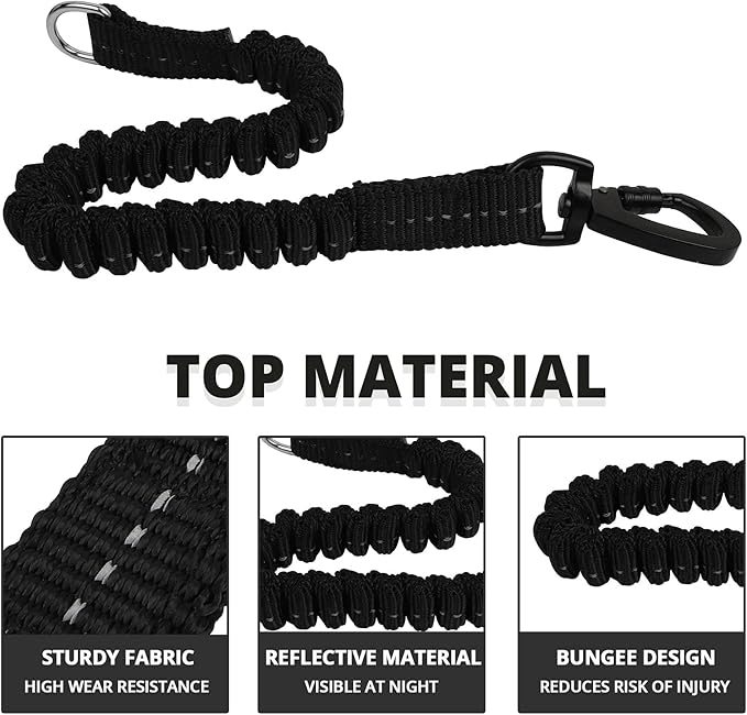 Long Dog Leash 100 FT: Heavy Duty Rope Leashes for Dogs Training with Swivel Lockable Hook Reflective Threads Bungee and Padded Handle - Dog Lead for Large Small Medium Dogs Outside Walking Hiking