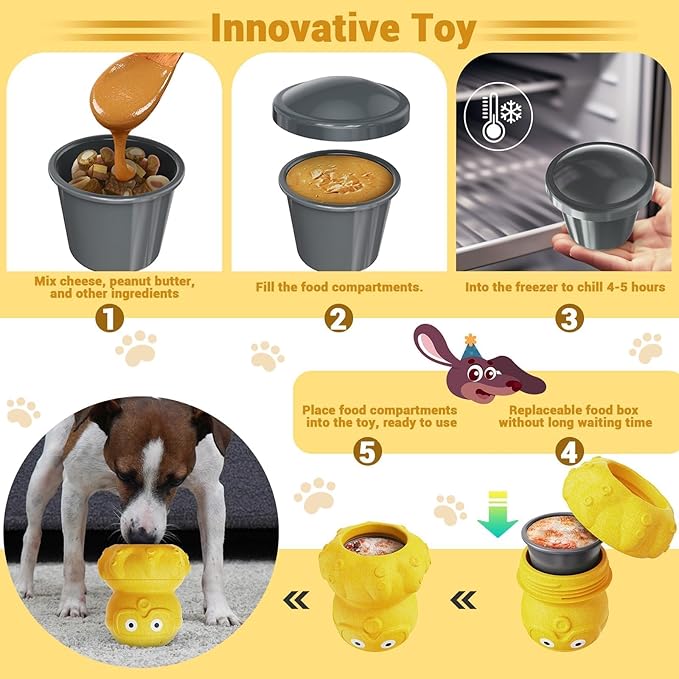 Dog Toys for Aggressive Chewers, Dog Enrichment Toys, Anxiety Relief for Dogs Toy, Indestructible Frozen Treat Toy for Large Dogs Reduces Anxiety, Octopus