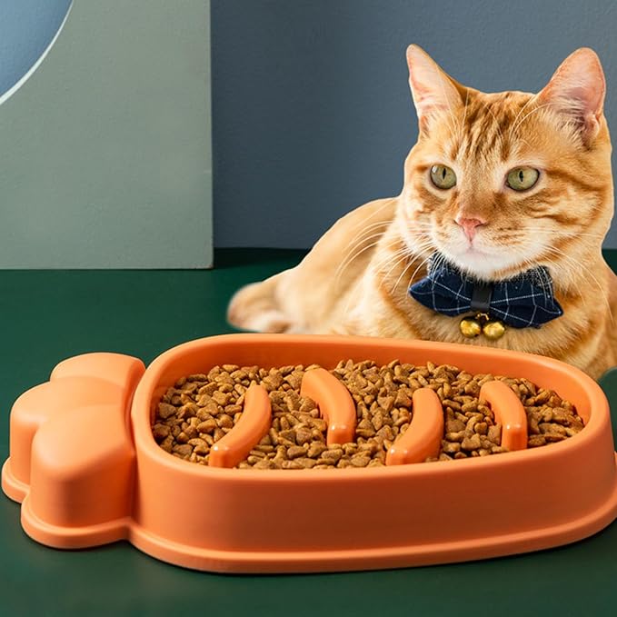 Slow Feeder Cat Bowls, Cat Slow Feeder Prevent Choking 5 Slots Smoothing Anti Slip Sturdy PP Multifunction Cat Food Bowl, Dog Puzzle Feeder Interactive Dog Feeder Puzzle Pet Bowl for Dogs Cats