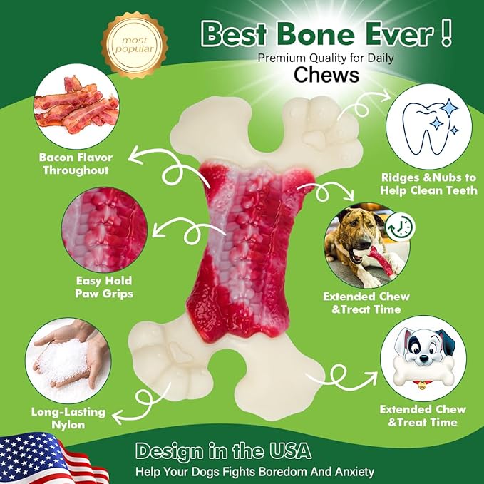 Dog Toys for Aggressive Chewers, Dog Chew Toys for Large Dogs, Tough Dog Toys for Aggressive Chewers, Dog Chew Toys for Aggressive Chewers, Dog Toys to Keep Them Busy with Real Beef Flavors