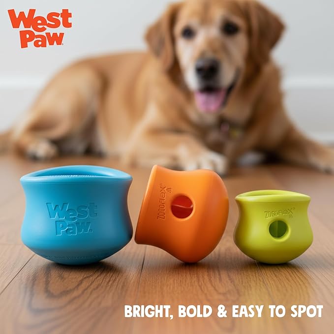 WEST PAW Zogoflex Toppl Interactive Treat Dispensing Puzzle Dog Toy for Mental Stimulation & Enrichment-Holds Kibble & Treats-Lickable, Freezable & Dishwasher Safe-Made in USA-XL-Cardinal Red