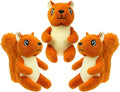 Squirrel Plush Dog Toy Squeaky Toy, Interactive Hide and Seek Replacement Dog Toys for Small & Medium Dogs (3Pcs Squeaky Squirrel A)