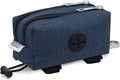 Dog Poop Bag Holder for Leashes, Puppy Treat Pounch Carrier with 2 Zipper Pockets and Clip for Pets Training, Dog Waste Bag Dispenser with 1 Roll Poop Bags for Walking Accessories (Navy Blue)