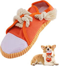 vocheer Dog Chew Toy, Dog Toys to Keep Them Busy Durable Teething Shoe Interactive Squeaky Puppy Toy,Small,Medium Breze, Machine Washable(Orange)