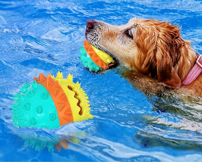 Carllg Dog Toys for Aggressive Chewers, Treat Dispensing Dog Toys, Durable Puzzle Balls Puppy Chew Toys for Teething, Dog Enrichment Toys for Medium and Large Breed