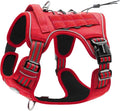 AUROTH Tactical Dog Harness for Large Dogs No Pull Adjustable Pet Harness Reflective K9 Working Training Easy Control Pet Vest Military Service Dog Harnesses Red S