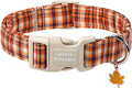Unique style paws Dog Collar Plastic Buckle with Pendant Colorful Orange Grid Party Puppy Collars for Small Medium Large Boys Girls Dogs