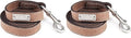 Mighty Paw Luxury Leather Dog Leash - Genuine Material Leather Leashes for All Pet Sizes - Pet Lead - 5 ft Premium Quality - Soft Material - Light Brown (Pack of 2)