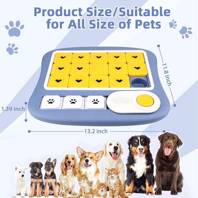Dog Puzzle Toy for Large Dogs, Mentally Stimulating Interactive Pet Toy, Purple
