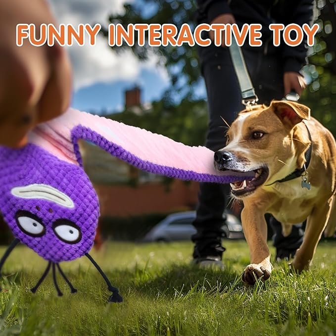 No Stuffing Squeaky Dog Toys 3-Pack – Interactive Crinkle Plush Snuffle Toys, Tug of War Toy for Small, Medium, and Large Dogs, Soft Puppy Toys, Ideal Gift for Dogs (3 PCS)