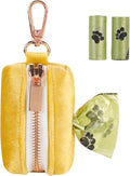ARING PET Dog Poop Bag Holder, Velvet Doggy Waste Bag Dispenser Attach to Any Leashes, Portable Washable Pet Waste Pouch Dispenser with Metal Zipper