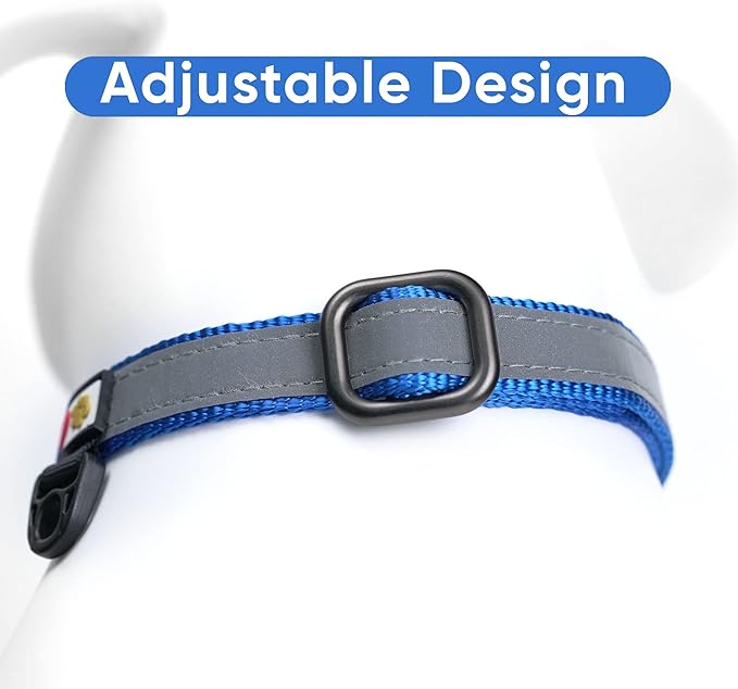 Pawtitas Customized Martingale Dog Collar Reflective Reflective Dog Collar Embroidered Personalized Name Phone Number Adjustable for Puppies Small Medium Large Size Dogs Medium Blue