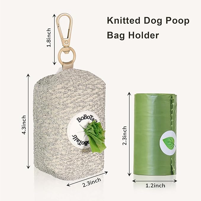 Dog Poop Bag Holder with Clip, Stylish Doggy Waste Bag Dispenser for Dog Leash, Durable Portable Poop Bag Carrier No Include Poop Bag Inside