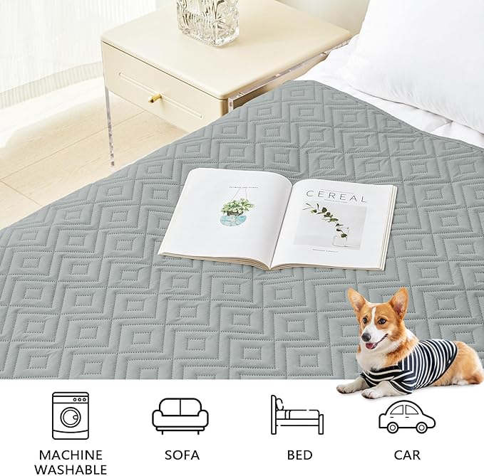 hyha Waterproof Dog Blanket, Soft Dog Bed Cover Pet Blankets, Waterproof Sofa Couch Cover for Dogs Washable, Reversible Pet Couch Covers for Sofa Furniture (30x70 Inch, Grey/Grey)
