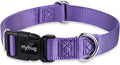 Hyhug Small Dog Collar Quick-Release Purple| Heavy-Duty Nylon Puppy Collar, Adjustable & Durable Pet Supplies for Boy & Girl Dogs (Small, Ultra Violet)
