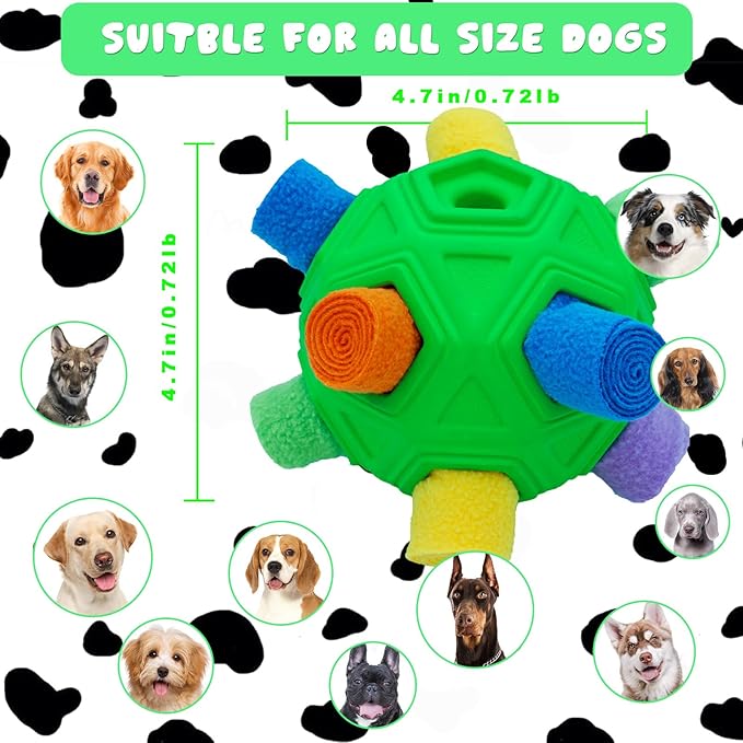 Snuffle Ball for Dog Interactive Dog Puzzle Ball Snuffle Mat Puppy Treat Dispenser, Natural Foraging Skills Slow Feeder Training Dog Sniff Toy (Green)