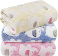 LINENLUX 1 Pack 3 Blankets Super Soft Fluffy Premium Fleece Dog Blankets for Puppy Cat Pet Blanket Flannel Throw Warm Sleep Elephant Pattern 40x31 inches