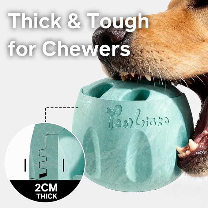 Dog Toy & Frozen Treat Tray - Compatible with Refill Pops, Freezable Fillable Rubber Dog Toys for Boredom, Reduce Anxiety, Dog Enrichment Puzzle Toy for Medium Large Dogs >25 lbs(Green)