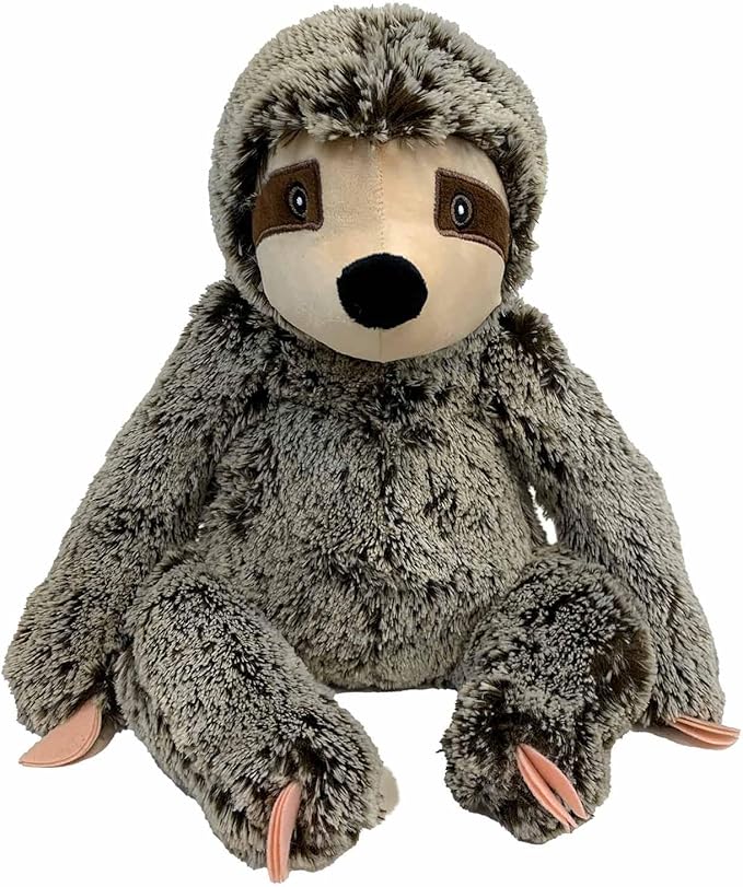 Multipet Sitting Sloth Dog Plush Toy - Squeaky Toy for All Dogs - Extra Soft Plush - Stuffed Animal for Cuddling & Playing - Cute Jumbo Pet Toy (14")