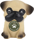 Hevea Pug Breed Collection Dog Chew Toy - Natural Rubber Teething Toy for Puppies, Small, Medium and Large Dogs - Sore Gum Relief & Keeps Dogs Busy