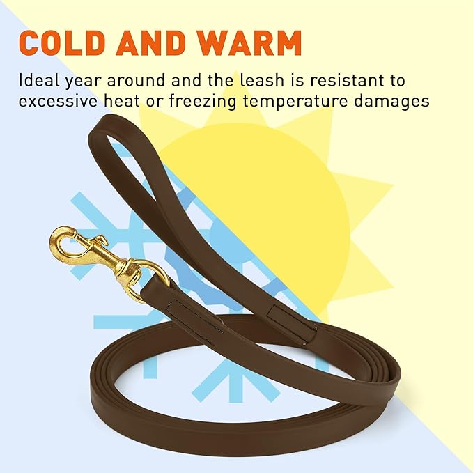 Viper Biothane K9 Working Dog Leash Waterproof Lead for Tracking Training Schutzhund Odor-Proof Long Line with Solid Brass Snap for Puppy Medium and Large Dogs, 33ft Dark Chocolate Brown