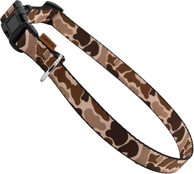 Dog Collar, Cute Camouflage Pattern, Soft and Adjustable Collar with Quick Release Buckle (L (Neck 16-28", Width 1"), Camouflage Brown)