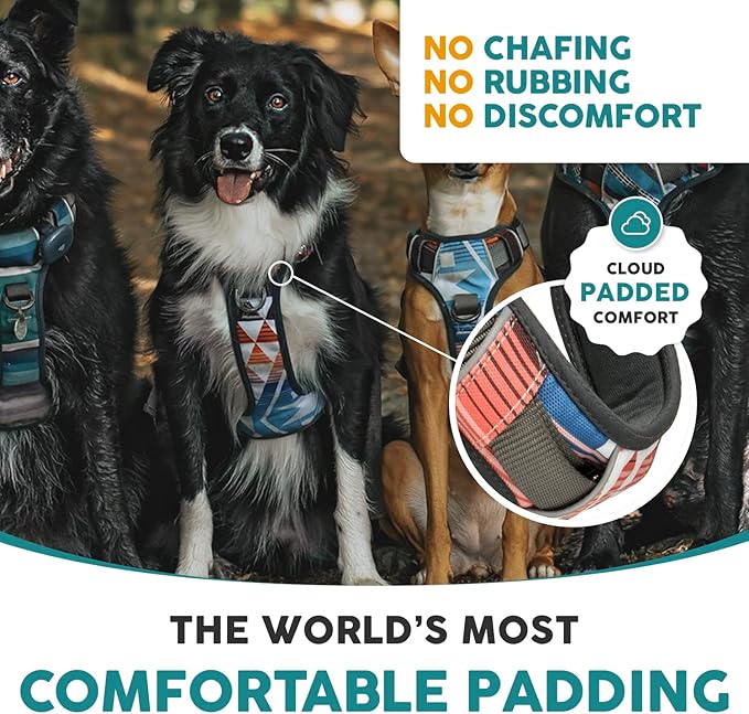 Embark Adventure Dog Harness, Reflective Trim No Pull Dog Harnesses for Small Sized Dogs - Military Grade Nylon, Front Clip with Gel Lined Handle.