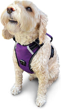 No Pull Dog Harness, Reflective Walking Dog Harness with Easy Control Handle and Front & Back Clips,Adjustable Breathable Soft Padded Dog Vest Harness for Large Medium Small Dogs,Purple,M