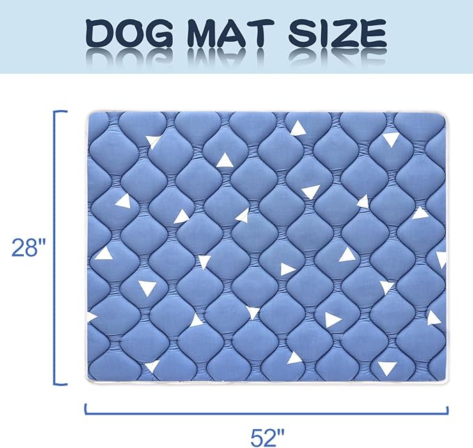 Dog Crate Mat, Ultra Soft Dog Bed Mat for Sleeping with Anti-Slip Bottom, Washable Kennel Pad for Large Medium Small Dogs Breeds with Cute Prints and Dark Colored to Hide Stains (52" X 28")